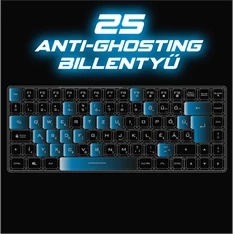 Spirit of Gamer ELITE K70 (TKL, 85 gomb,, RGB LED,USB, anti-ghost, fekete, magyar) vezeték nélküli billentyűzet