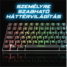 Spirit of Gamer ELITE K70 (TKL, 85 gomb,, RGB LED,USB, anti-ghost, fekete, magyar) vezeték nélküli billentyűzet