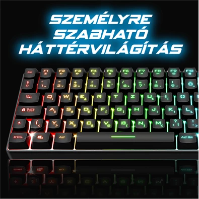 Spirit of Gamer ELITE K70 (TKL, 85 gomb,, RGB LED,USB, anti-ghost, fekete, magyar) vezeték nélküli billentyűzet
