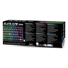 Spirit of Gamer ELITE K70 (TKL, 85 gomb,, RGB LED,USB, anti-ghost, fekete, magyar) vezeték nélküli billentyűzet