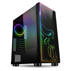 Spirit of Gamer GHOST ONE RGB fekete ablakos táp nélküli mATX ház