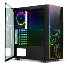 Spirit of Gamer GHOST ONE RGB fekete ablakos táp nélküli mATX ház