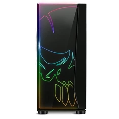 Spirit of Gamer GHOST ONE RGB fekete ablakos táp nélküli mATX ház