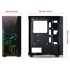 Spirit of Gamer GHOST ONE RGB fekete ablakos táp nélküli mATX ház