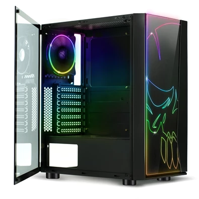 Spirit of Gamer GHOST ONE RGB fekete ablakos táp nélküli mATX ház