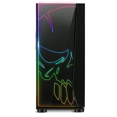 Spirit of Gamer GHOST ONE RGB fekete ablakos táp nélküli mATX ház
