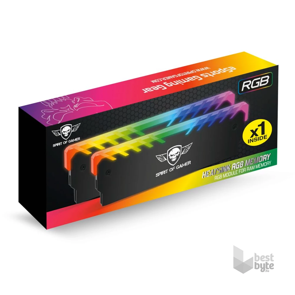 Spirit of Gamer HEATSINK RGB MEMORY fekete aluminium memória hűtő