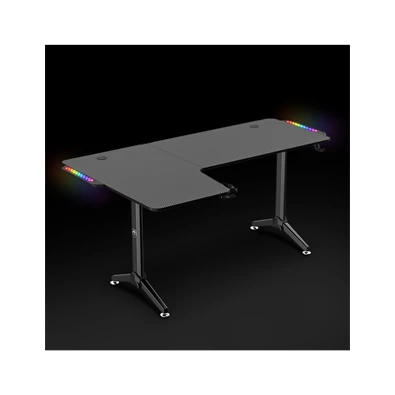 Spirit of Gamer Headquarter 600 L RGB LED fekete gamer asztal