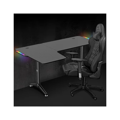 Spirit of Gamer Headquarter 600 L RGB LED fekete gamer asztal
