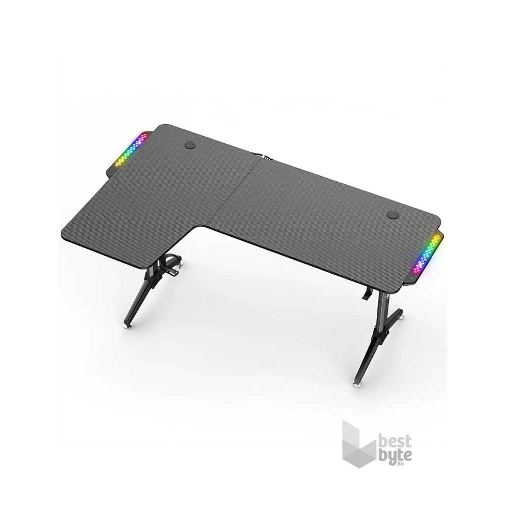 Spirit of Gamer Headquarter 600 L RGB LED fekete gamer asztal