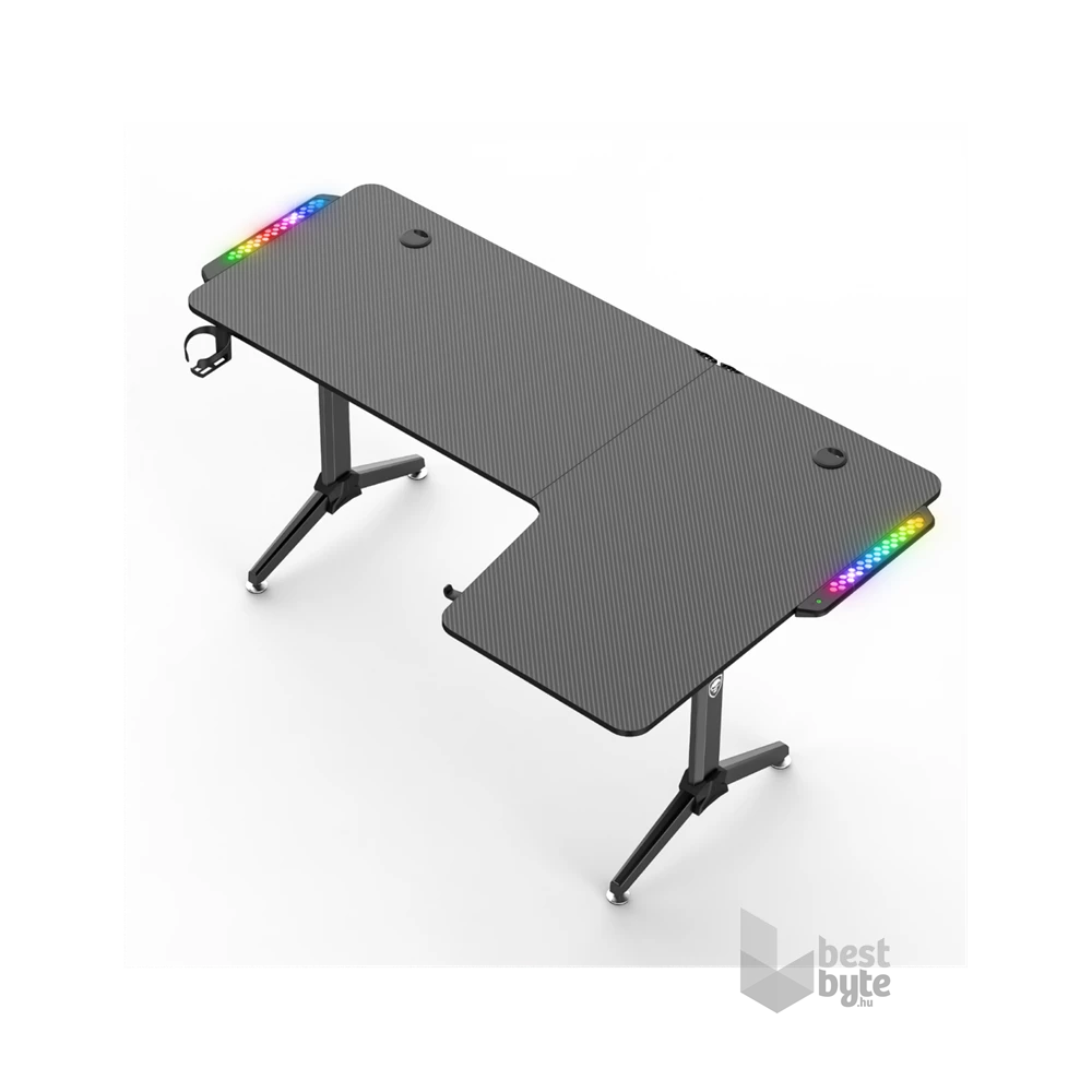Spirit of Gamer Headquarter 600 R RGB LED fekete gamer asztal