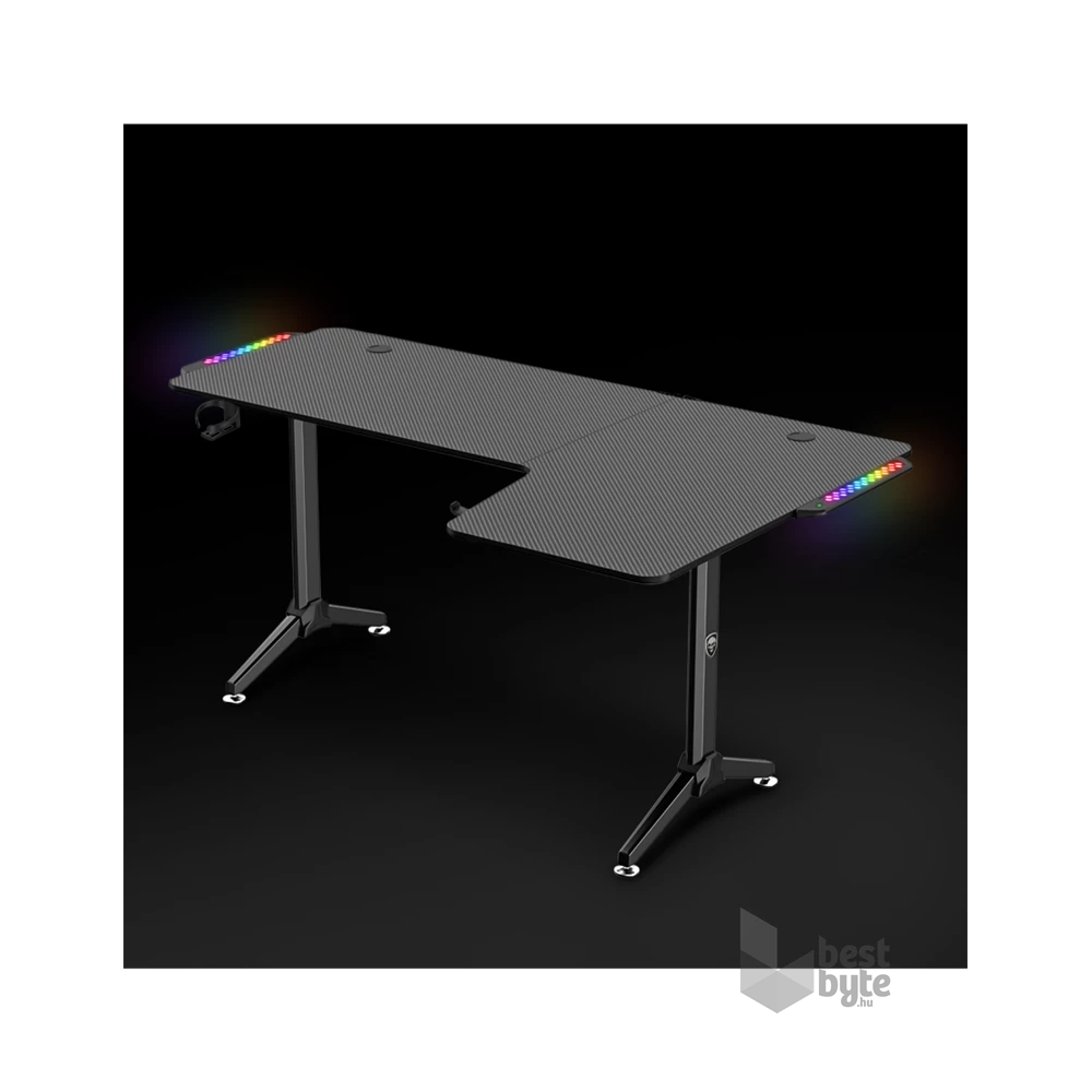 Spirit of Gamer Headquarter 600 R RGB LED fekete gamer asztal