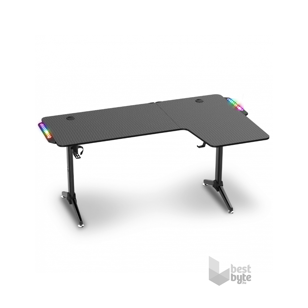 Spirit of Gamer Headquarter 600 R RGB LED fekete gamer asztal