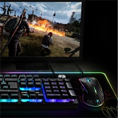 Spirit of Gamer Large fekete RGB LED világító gamer egérpad