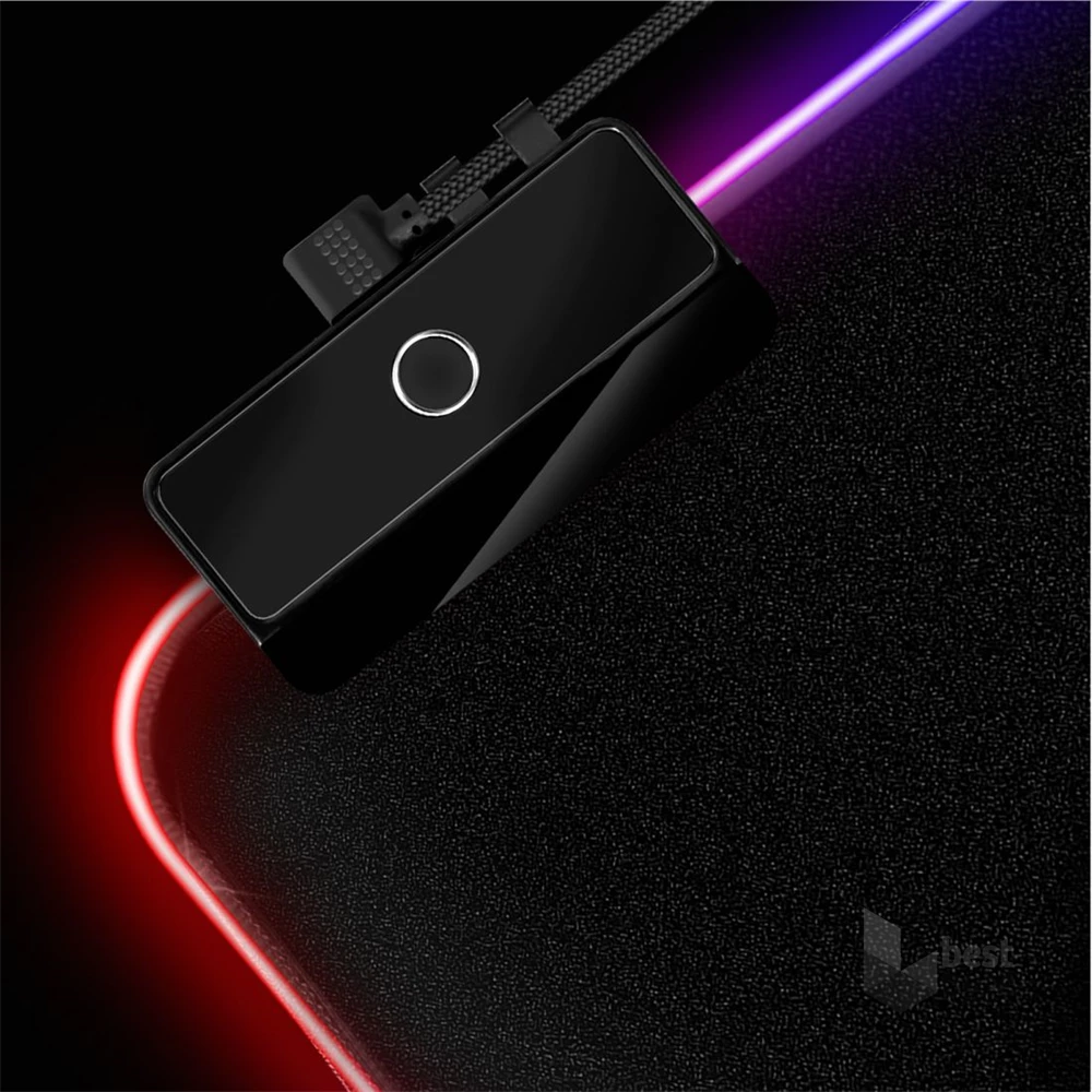 Spirit of Gamer Large fekete RGB LED világító gamer egérpad