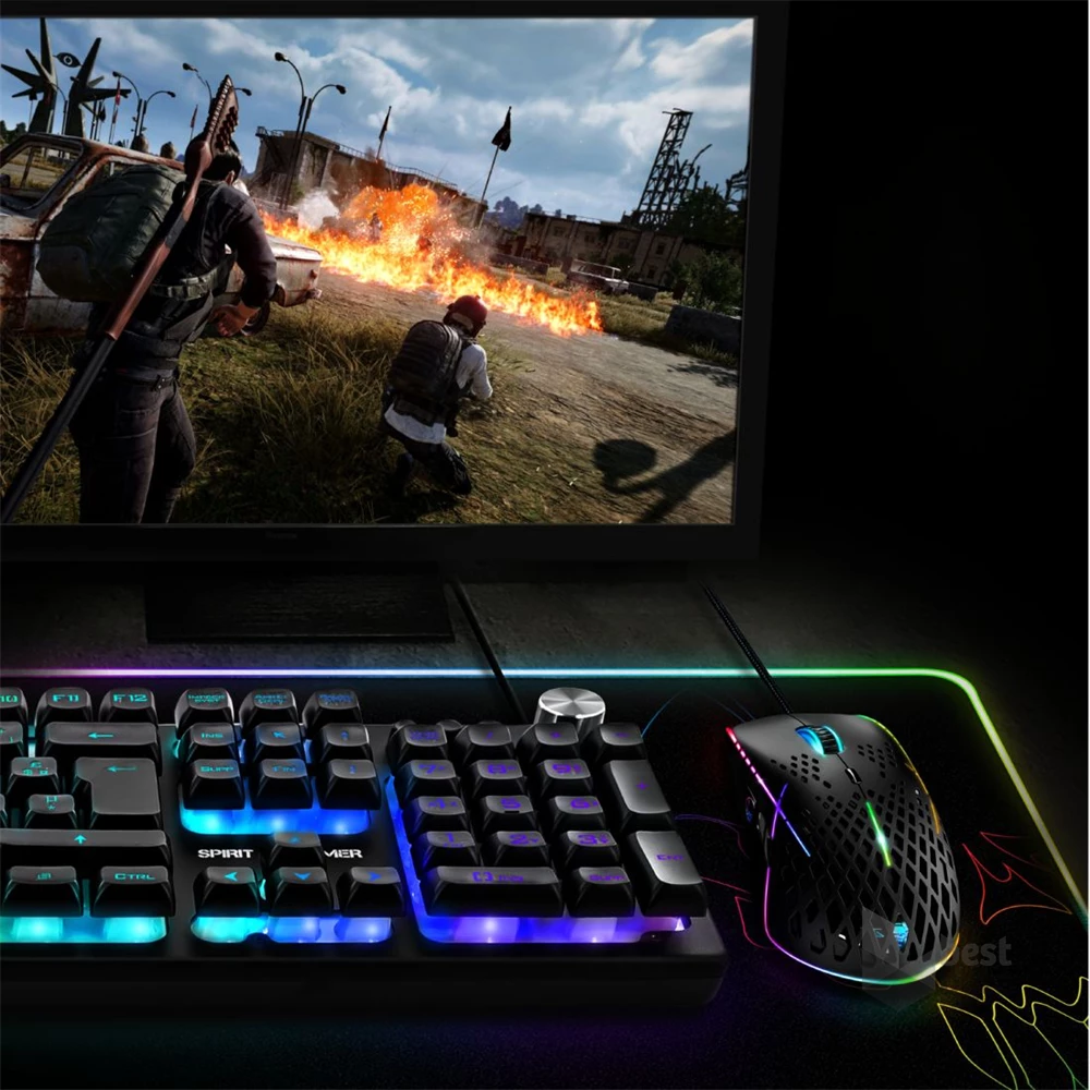 Spirit of Gamer Large fekete RGB LED világító gamer egérpad