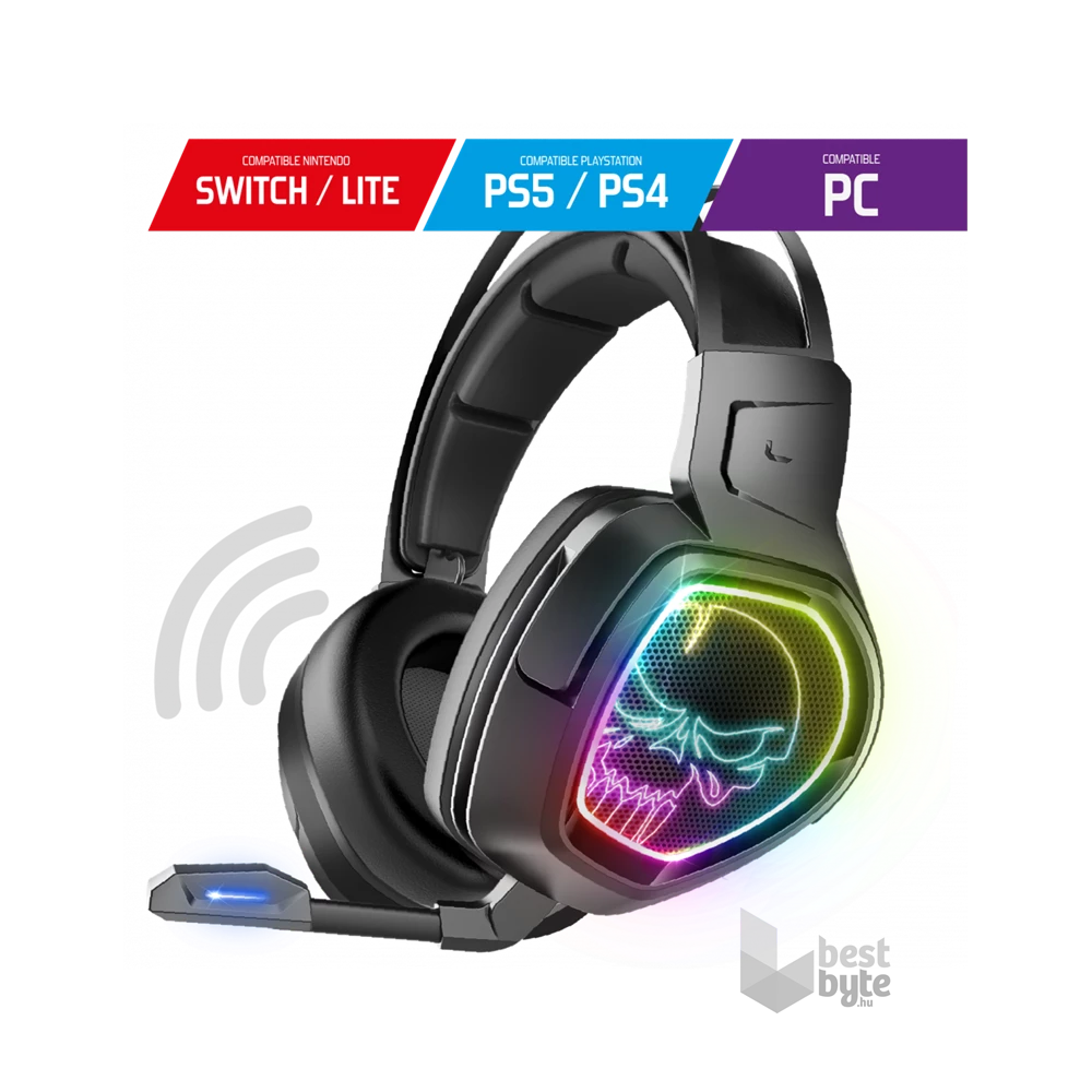 Spirit of Gamer MIC-XH1300 7.1 vezeték nélküli fekete gamer headset