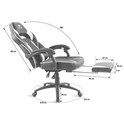 Spirit of Gamer MUSTANG fehér gamer szék