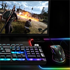 Spirit of Gamer Medium fekete RGB LED világító gamer egérpad