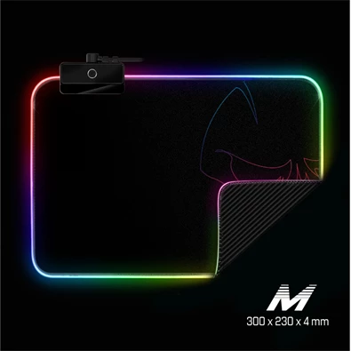 Spirit of Gamer Medium fekete RGB LED világító gamer egérpad