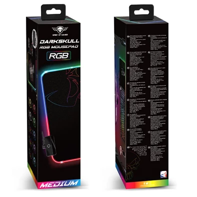 Spirit of Gamer Medium fekete RGB LED világító gamer egérpad