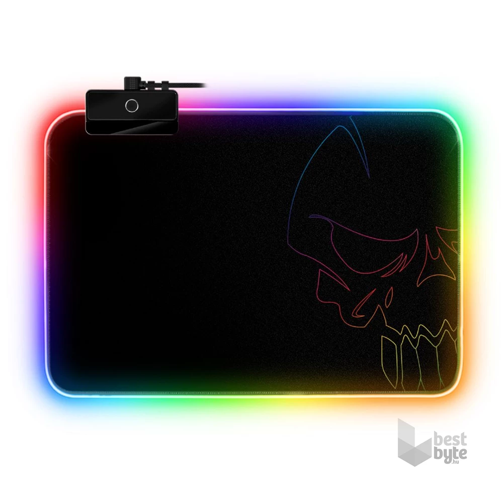Spirit of Gamer Medium fekete RGB LED világító gamer egérpad