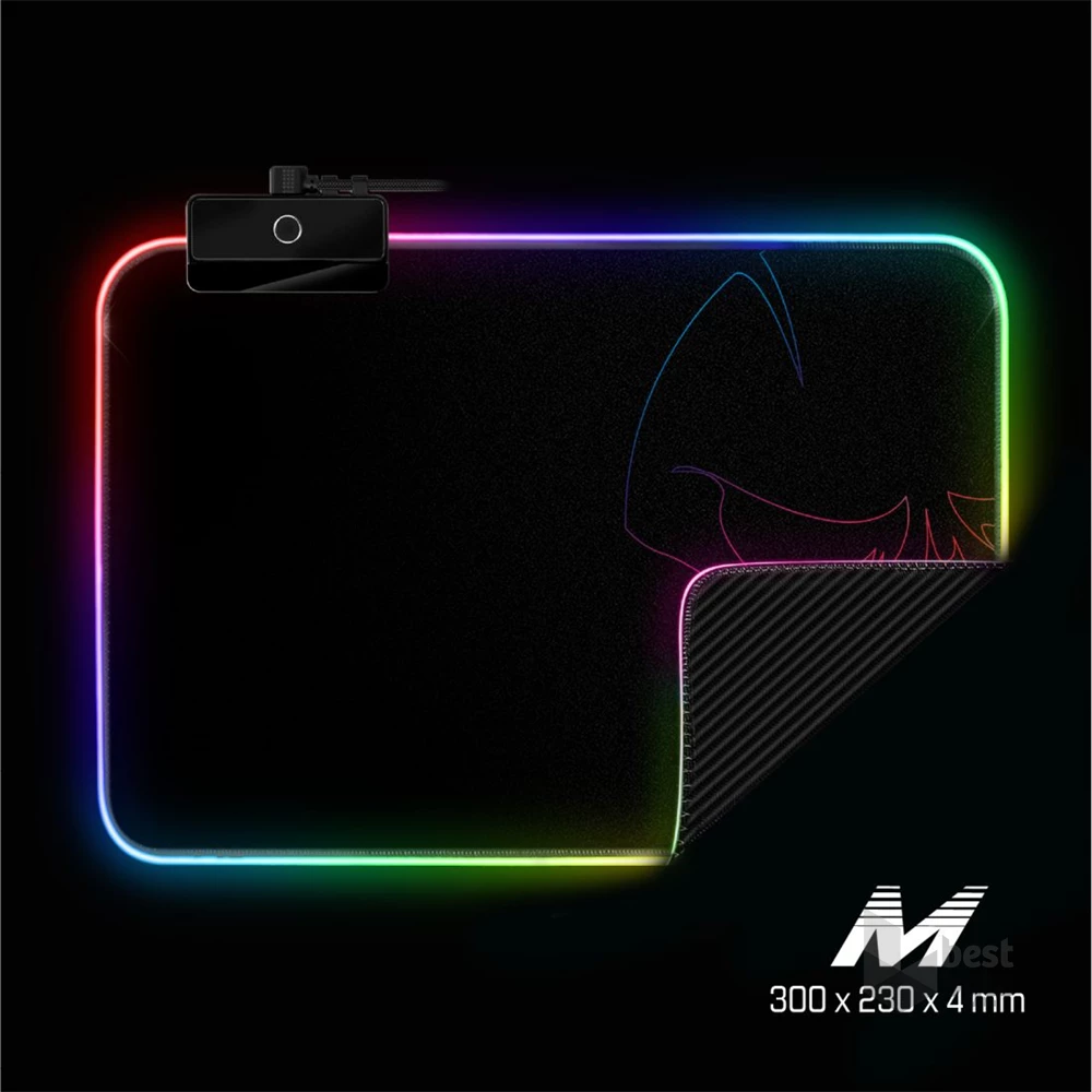 Spirit of Gamer Medium fekete RGB LED világító gamer egérpad
