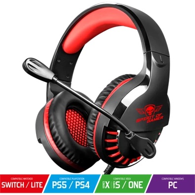 Spirit of Gamer PRO-H3 Red MultiPlatform piros-fekete gamer headset