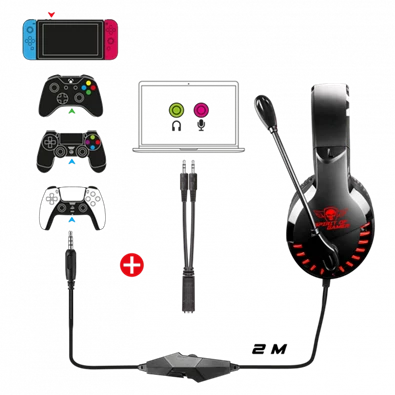 Spirit of Gamer PRO-H3 Red MultiPlatform piros-fekete gamer headset