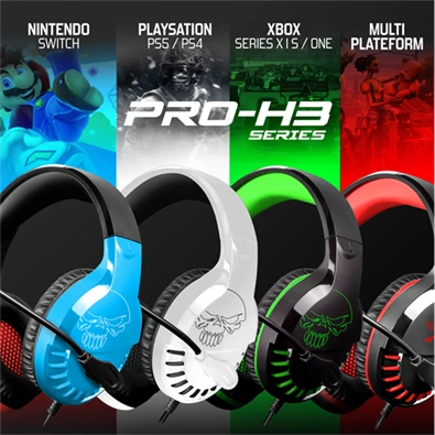 Spirit of Gamer PRO-H3 Red MultiPlatform piros-fekete gamer headset