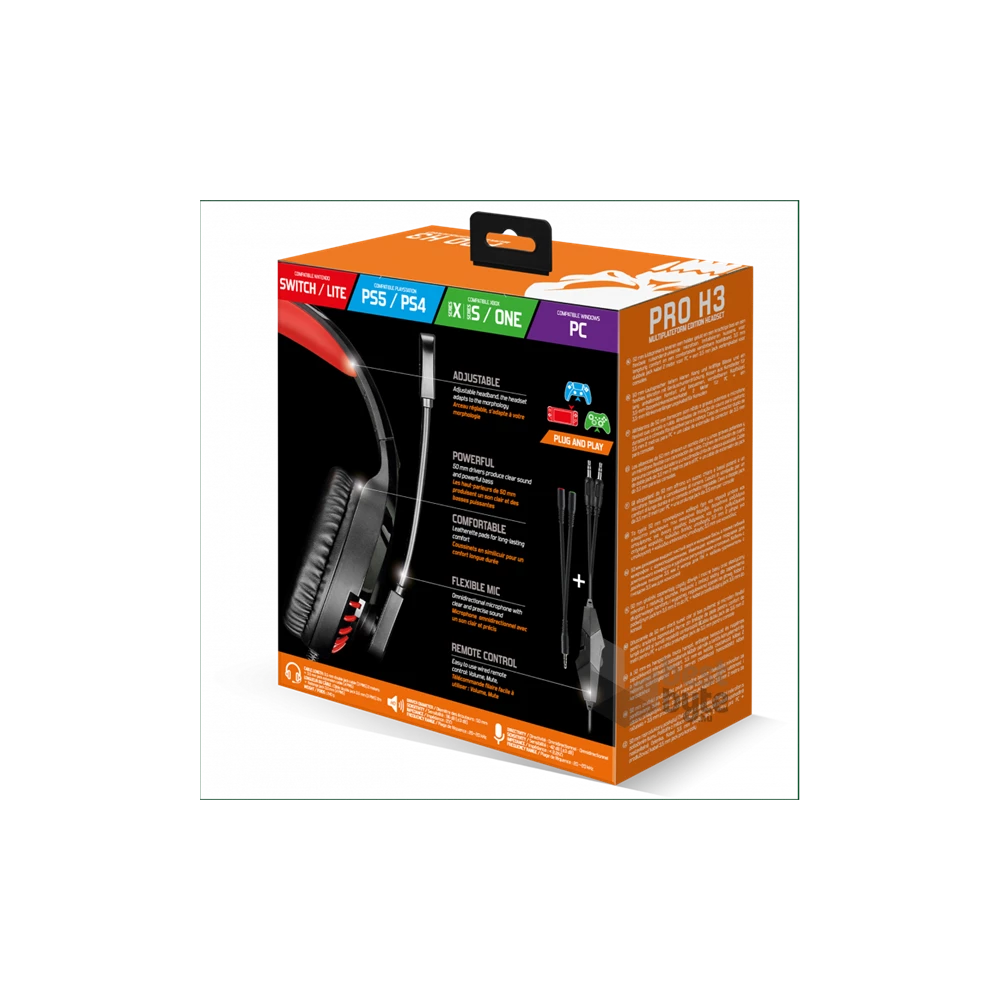 Spirit of Gamer PRO-H3 Red MultiPlatform piros-fekete gamer headset