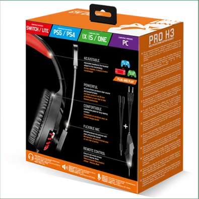 Spirit of Gamer PRO-H3 Red MultiPlatform piros-fekete gamer headset