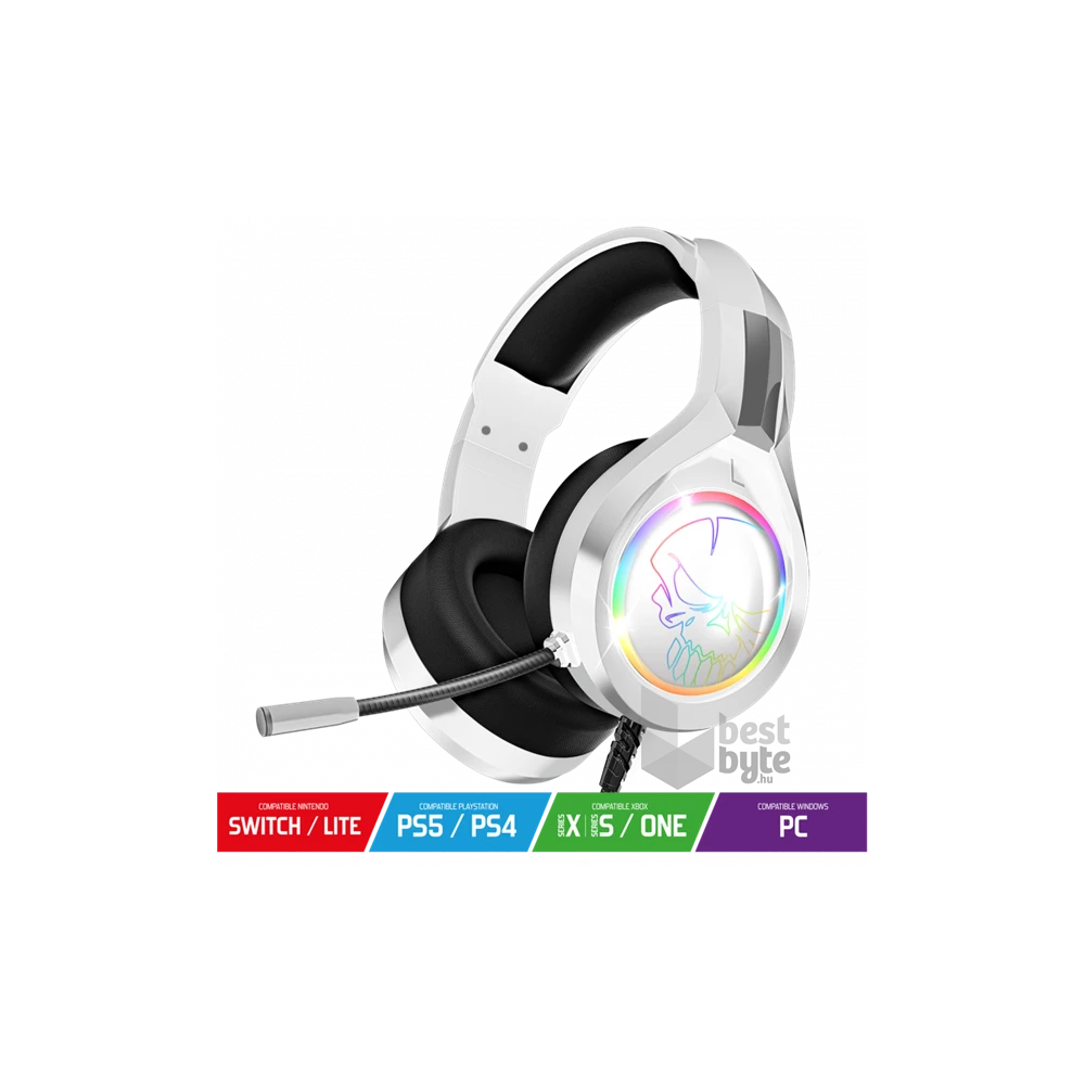 Spirit of Gamer PRO-H8 RGB fehér vezetékes gamer headset