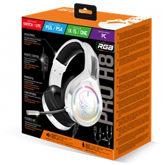 Spirit of Gamer PRO-H8 RGB fehér vezetékes gamer headset
