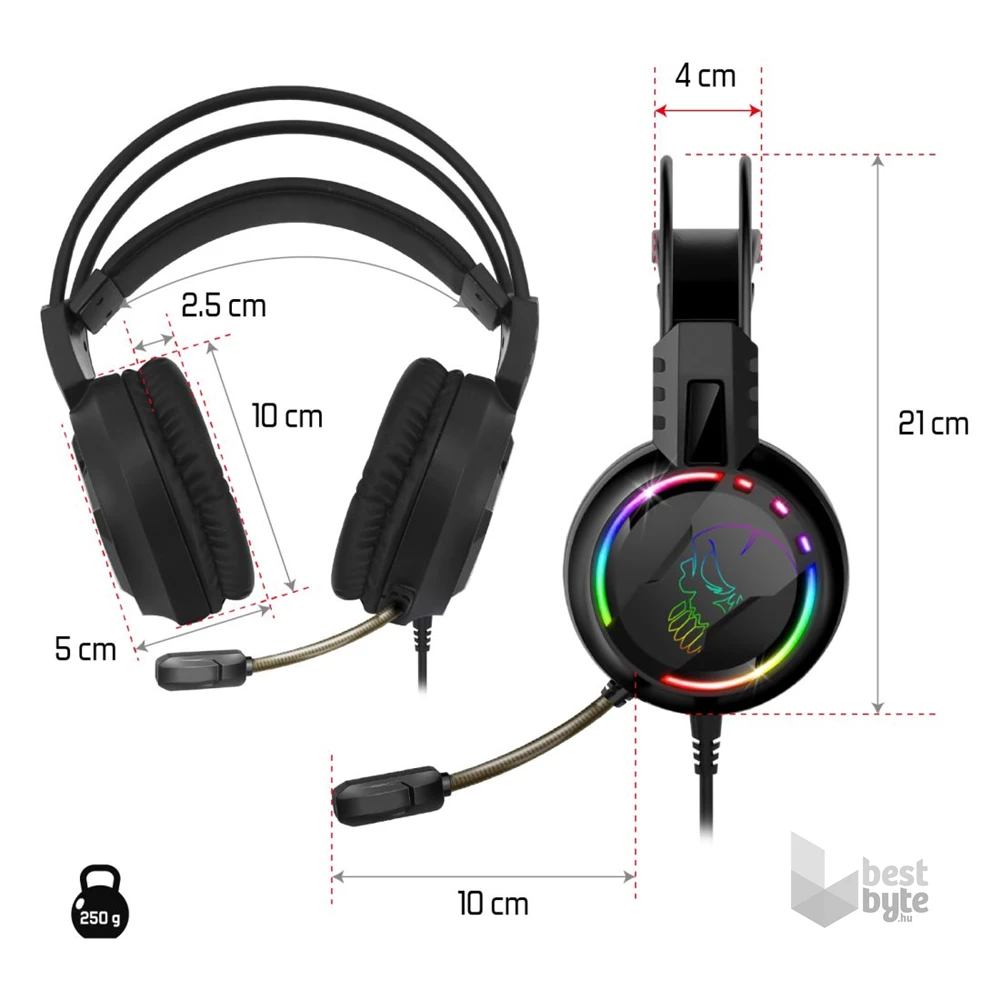 Spirit of Gamer PRO-H7 fekete vezetékes gamer headset