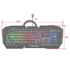 Spirit of Gamer PRO-K5 HUN fekete RGB USB gamer billentyűzet