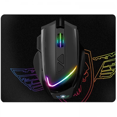 Spirit of Gamer PRO-M3 RGB 7200DPI fekete gamer egér + egérpad