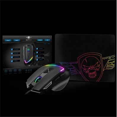 Spirit of Gamer PRO-M3 RGB 7200DPI fekete gamer egér + egérpad