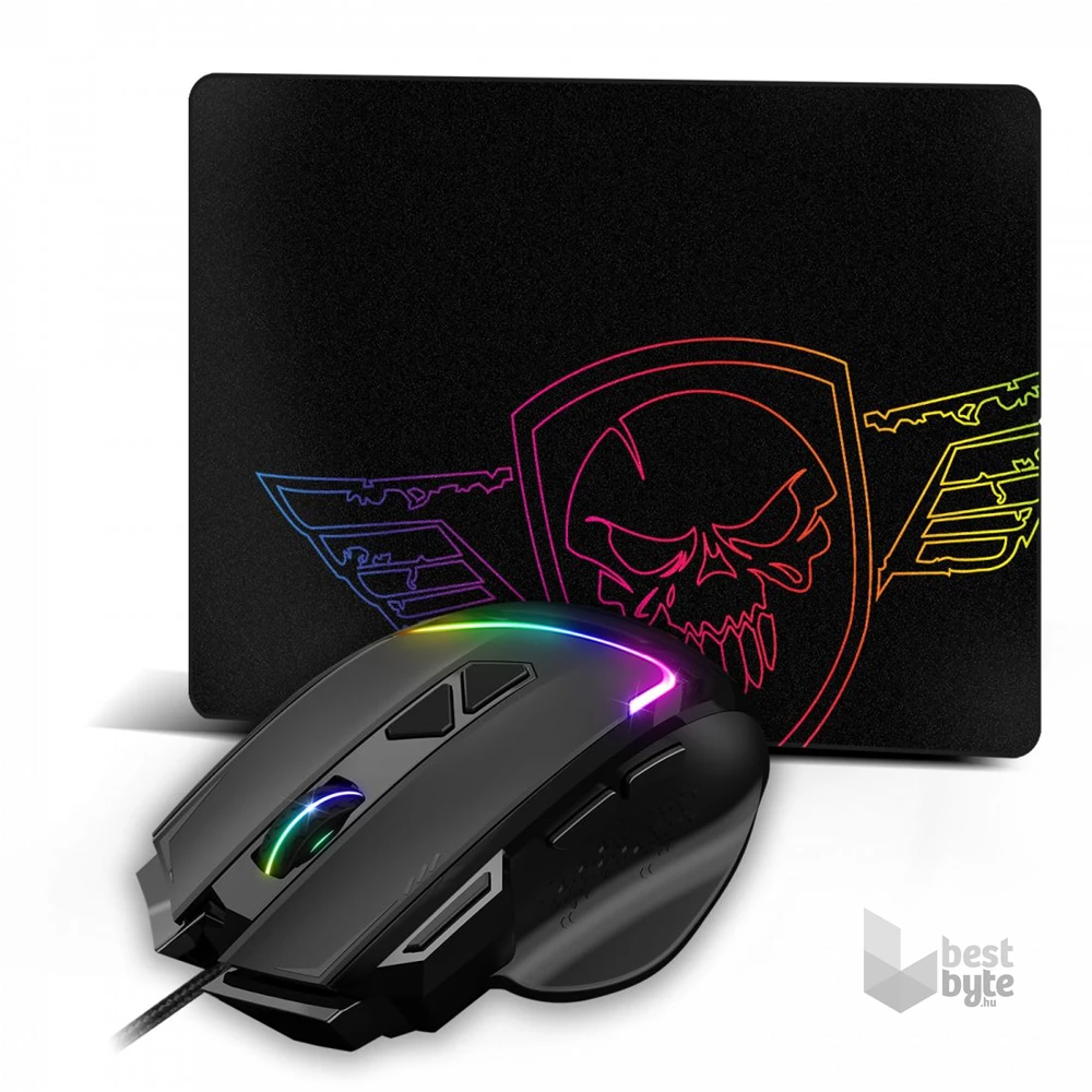 Spirit of Gamer PRO-M3 RGB 7200DPI fekete gamer egér + egérpad