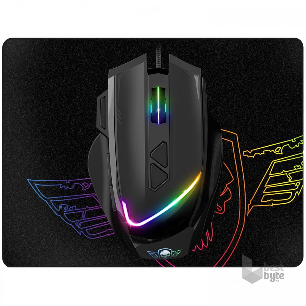 Spirit of Gamer PRO-M3 RGB 7200DPI fekete gamer egér + egérpad
