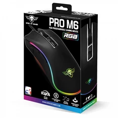 Spirit of Gamer PRO-M6 RGB 4800DPI fekete gamer egér