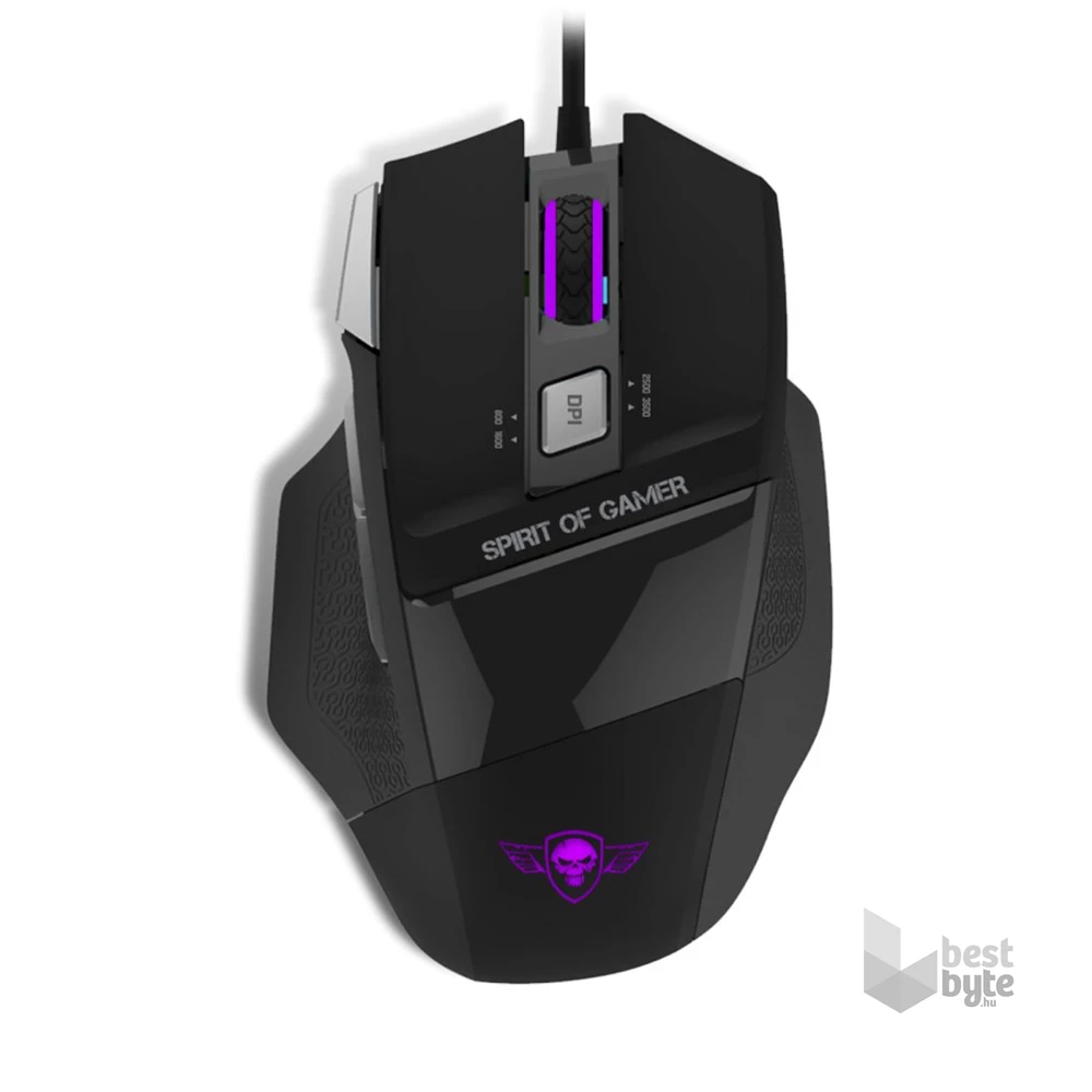 Spirit of Gamer PRO-M8 Light Edition 3500DPI fekete gamer egér