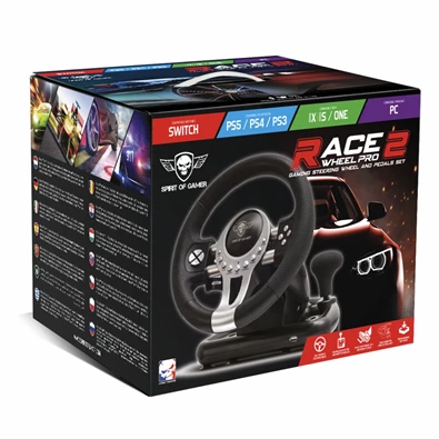 Spirit of Gamer RACE WHEEL PRO 2 PC/PS3/PS4/XBOX One fekete kormány