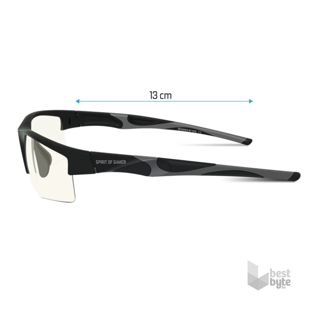 Spirit of Gamer Retina Pro fekete kékfény/UV szűrő szemüveg