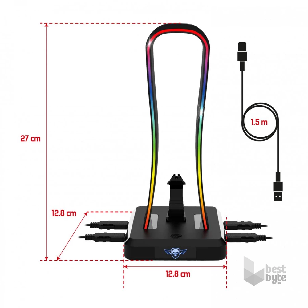 Spirit of Gamer SENTINEL RGB USB fejhallgató állvány