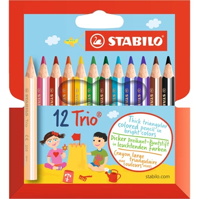 Stabilo Trio vastag rövid 12db-os színesceruza készlet
