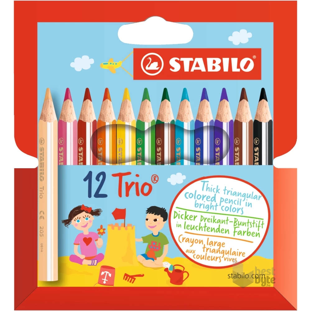 Stabilo Trio vastag rövid 12db-os színesceruza készlet