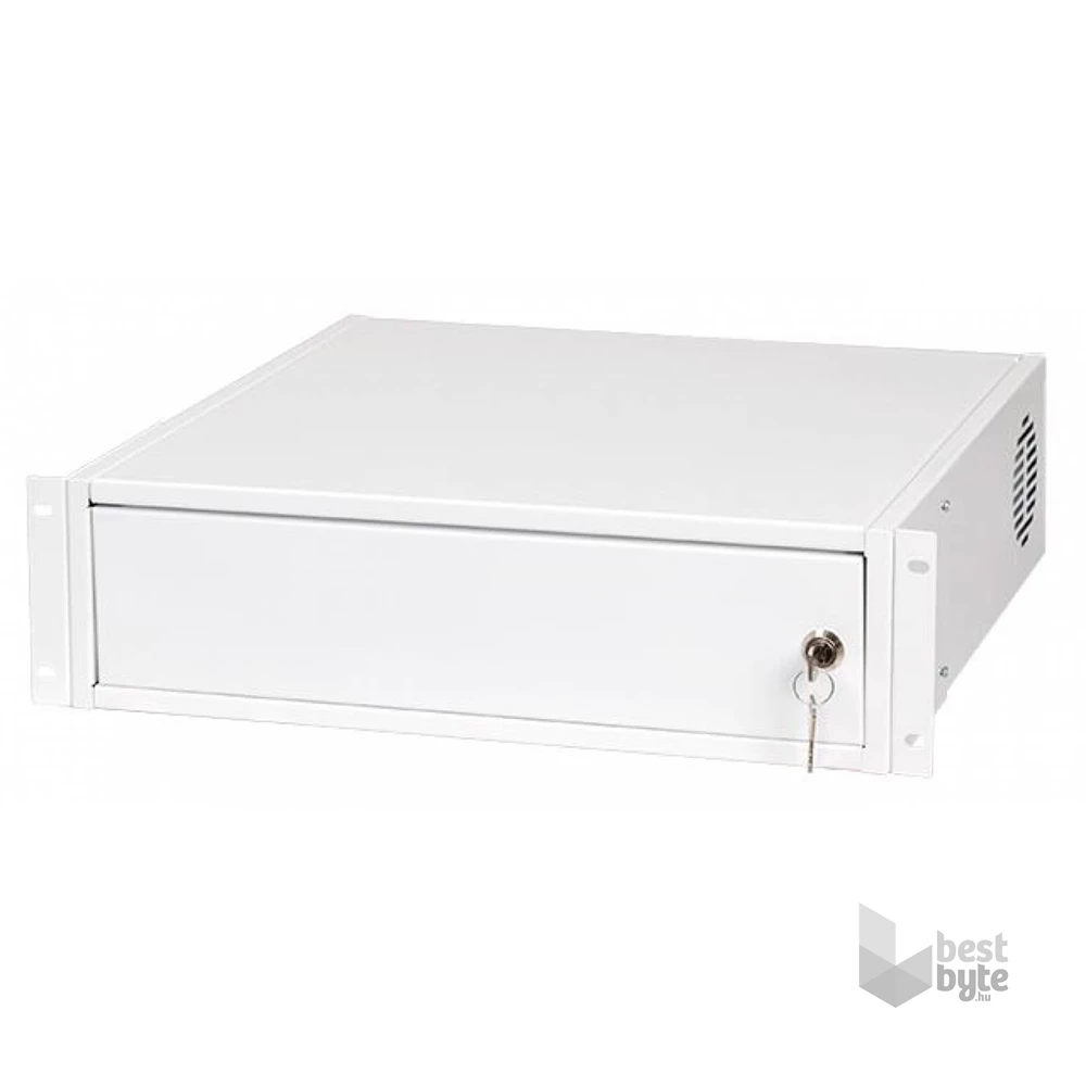 Stalflex CHR19-3U-420W 19" 3U 420mm mély fehér CCTV rack