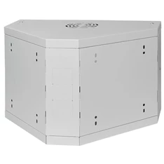 Stalflex CRC19-6U-330GG 19" 6U 330mm mély lapraszerelt szürke üveg ajtós fali rack sarokszekrény