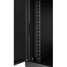 Stalflex RC19-6U-450GB 19" 6U 450 mm mély lapraszerelt fekete üveg ajtós fali rack szekrény